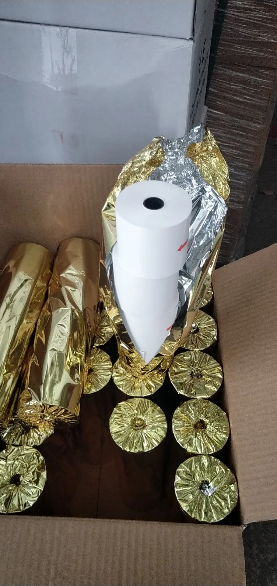 Hot selling plastic core thermal paper roll 57mm*40mm