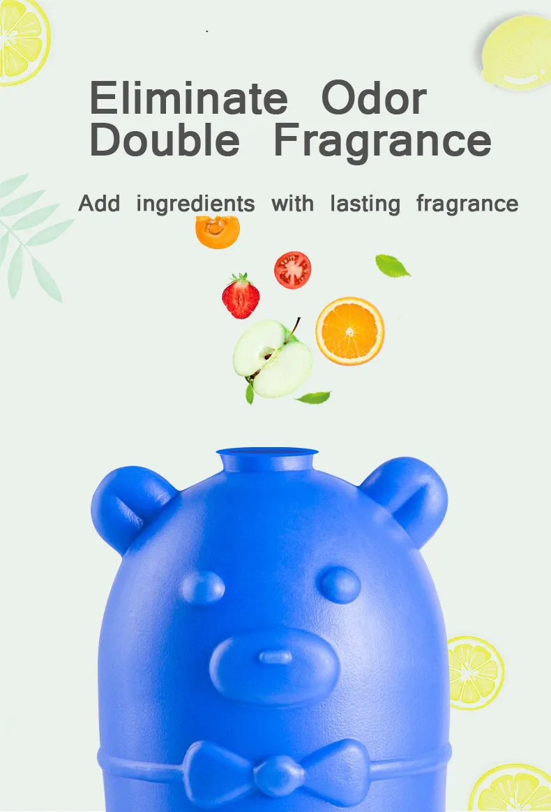 Очиститель для туалета, очистка бутылок, дезодорирующие Ароматические голубые пузырьки медведя, ароматизированный очиститель для унитаза
