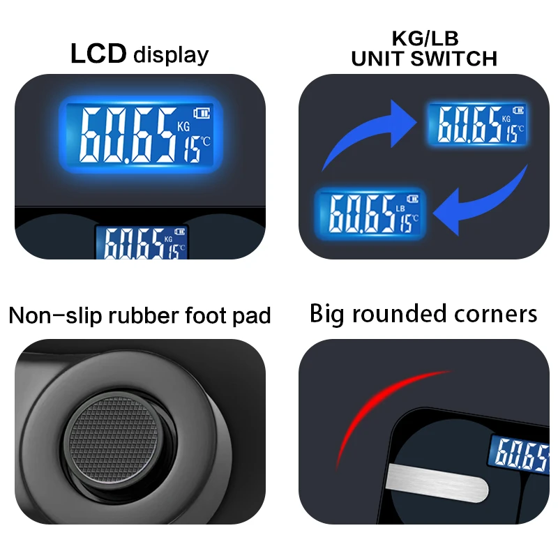 BL-8001 Smart Water And Fat Digital Electronic Blue tooth Bathroom Body Fat Personal Scale With App