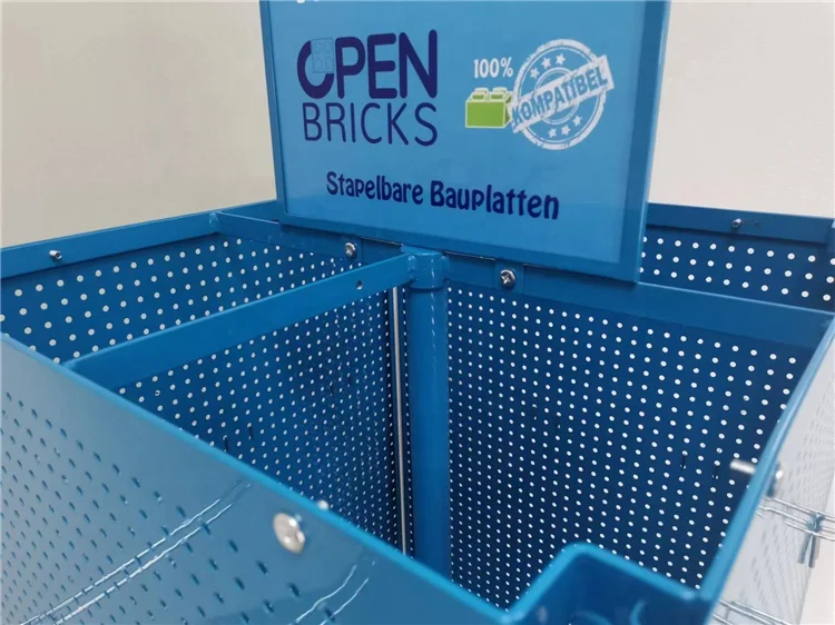 Custom Floor Metal Four Sides 360 Degree Rotating Pegboard Jewelry Rotating Display Stand With Hooks