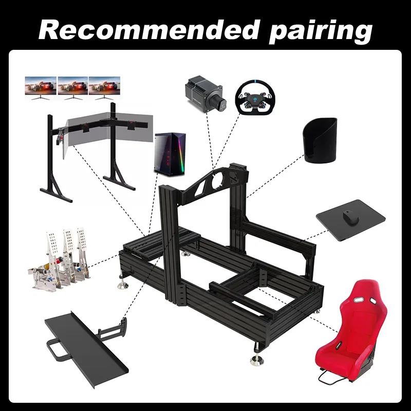 VR Flight Simulator Sim Racing Rig Car Game Driving Simulator Cockpit 4040 40120 Kit Black 4080 Aluminium Frames Simulator