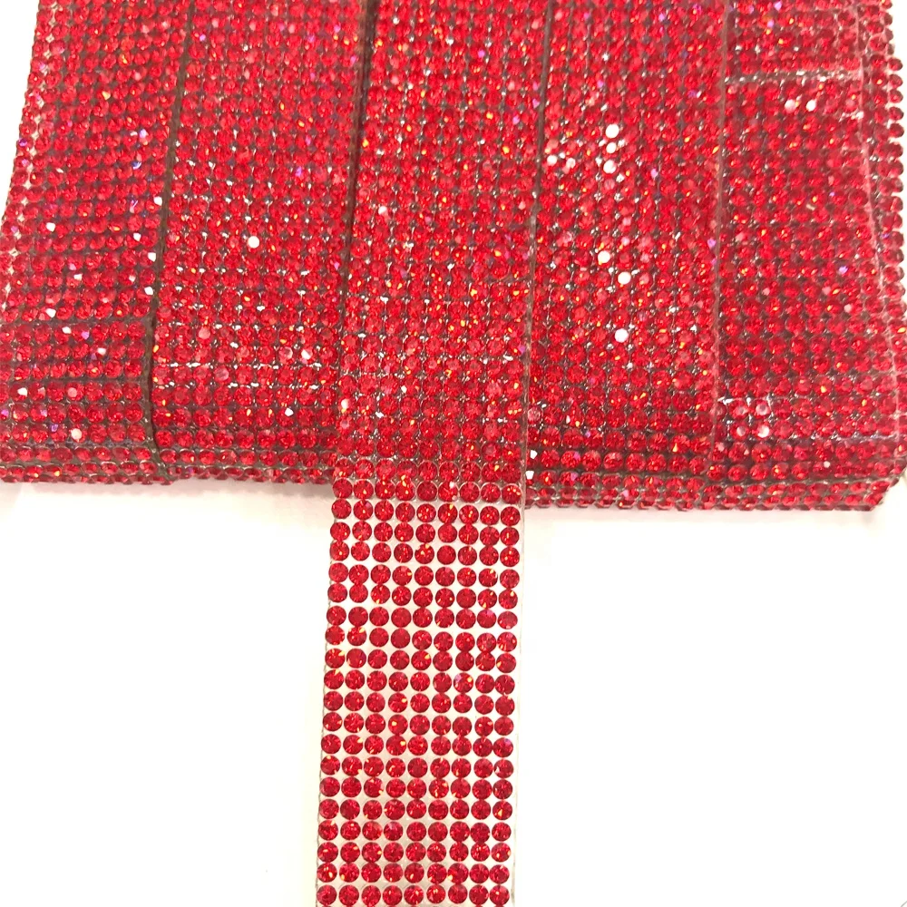 S284 2cm width Iron on rhinestone chain trims for garment accessories crystal trimming chain rhinestone decoration