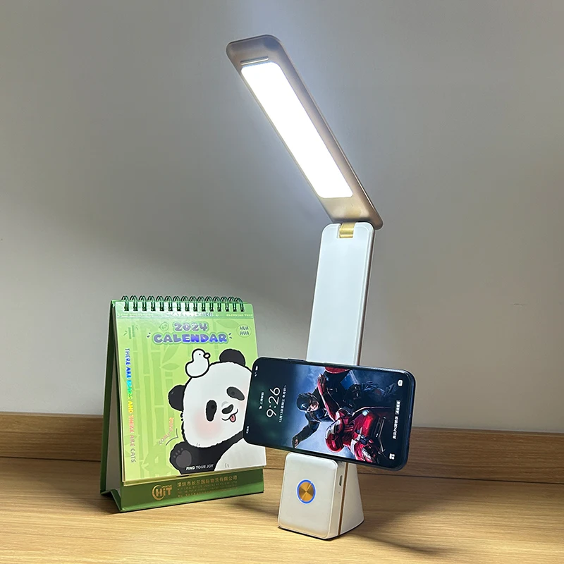 2024 New Portable Cordless Mini Table Lamp With 1200mAh Battery, Phone Holder