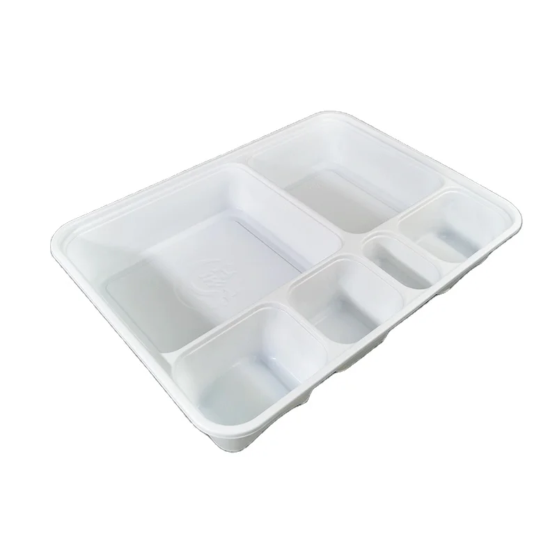New arrival disposable lunch boxes large capacity togo fast food container with lid 6 compartments takeaway sushi packaging