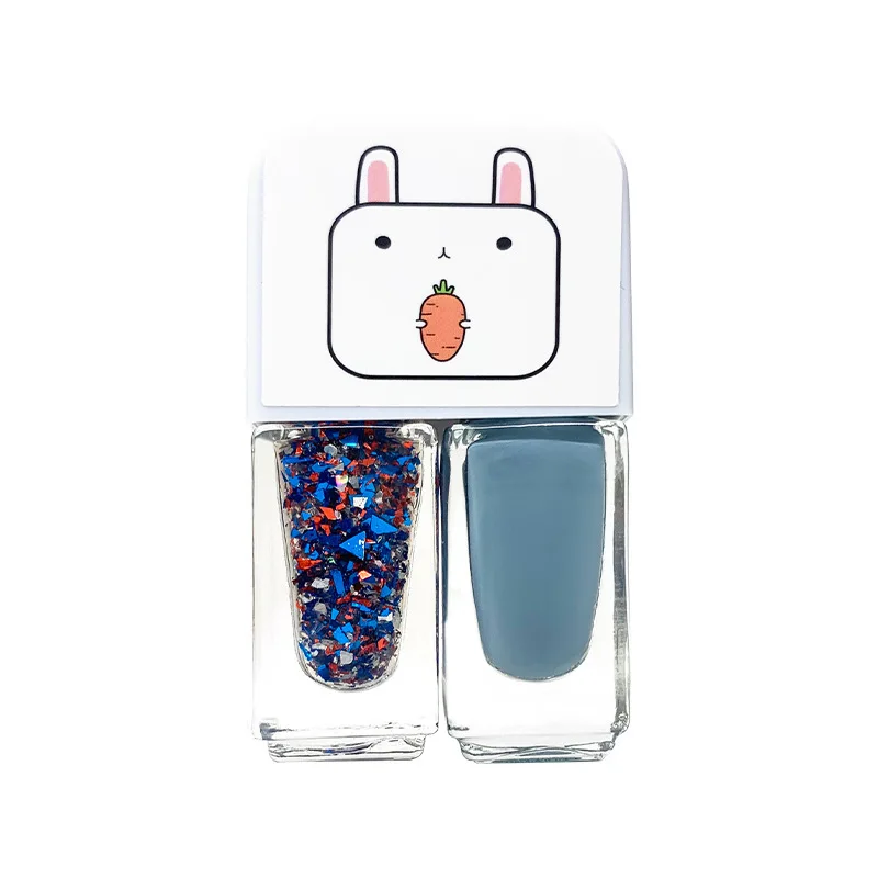 Wholesale Private Label Custom 2 in 1 Nail Art Polish and Acrylic Powder Set Kids Top Coat Gel Nail Polish Bottle