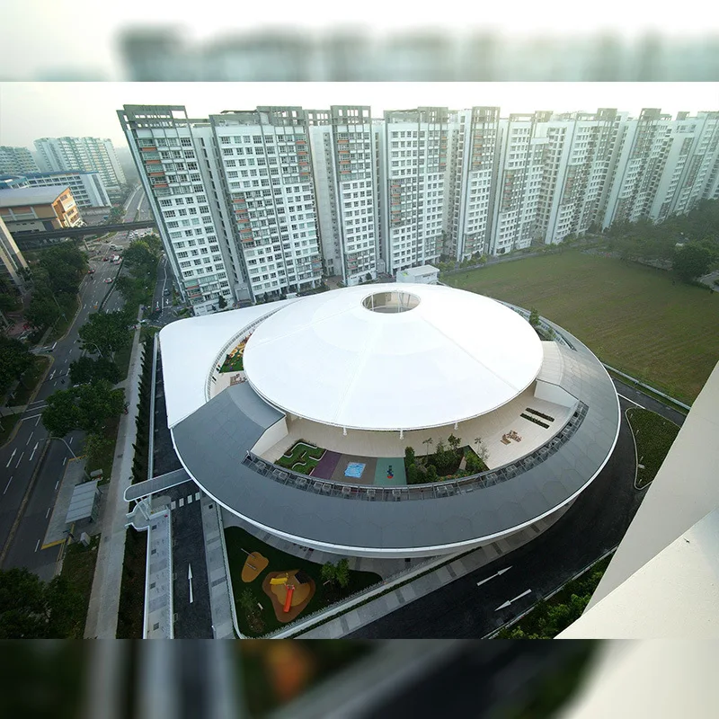 Membrane structure roof canopy, durable roof tensioned membrane awning, beautiful roof membrane design