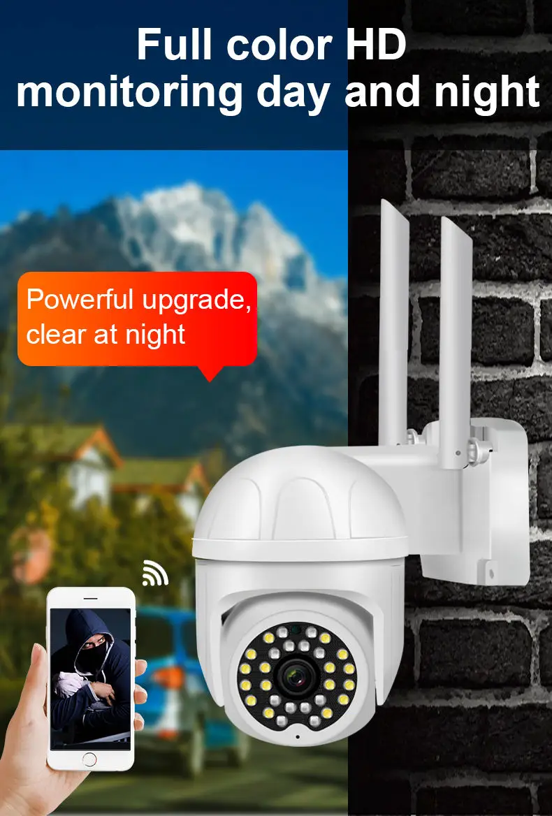 2MP CCTV Color IR Light Audio Security Surveillance Camera YooSee 1080P HD 4X Zoom PTZ IP Camera WiFi Outdoor