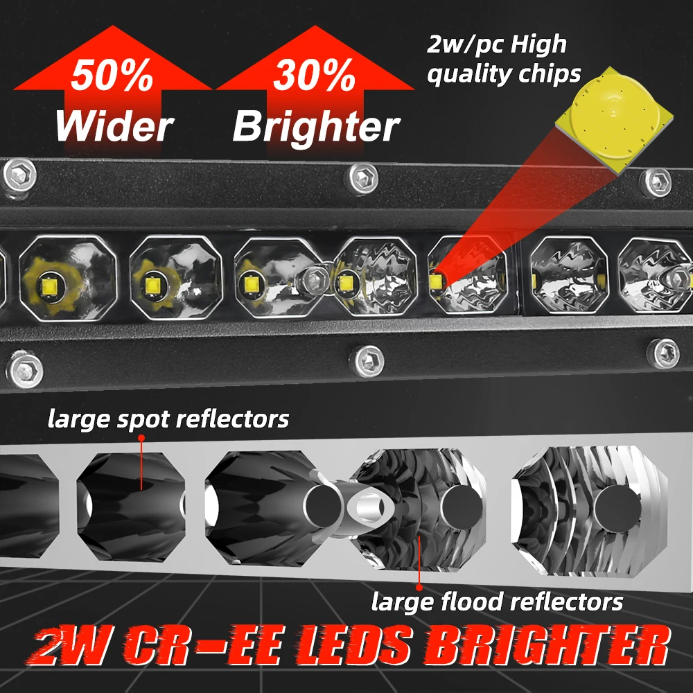 Single row slim 50 inch curved led light bar