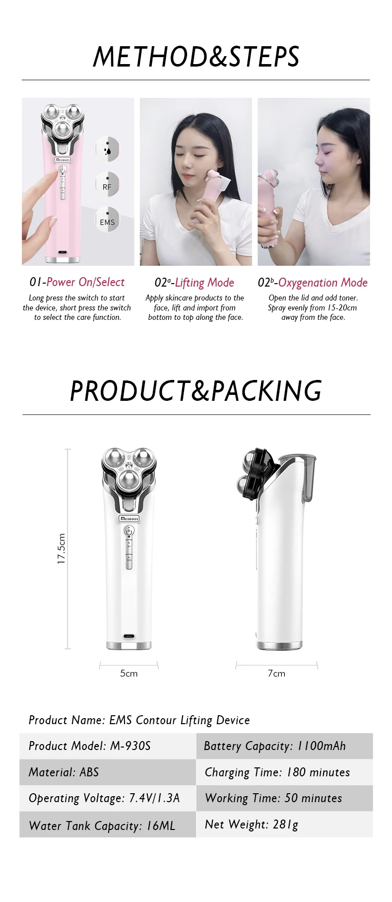 Support OEM/ODM High Quality professional red light therapy manufacturer ems face lifting massager home use rf beauty instrument