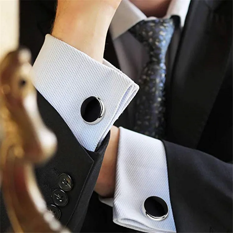 
men luxury blank cufflinks stainless steel cufflinks and studs set for tuxedo shirts business wedding 