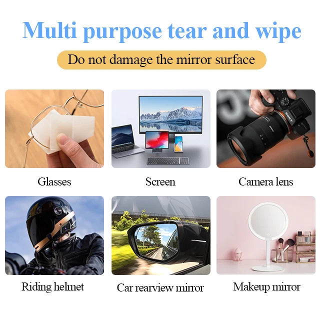 Customizes Lens Anti-fog Wipes Pre-moistened Individual Package Glasses Anti-fog Wipes Used in Winter for Glasses Lenses Camera