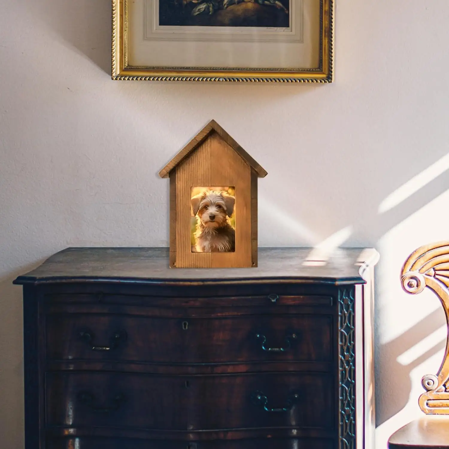 Bamboo Pet Memorial Funeral Wooden Pet Caskets Box Personalized Wood Pet Cremation Ashes Urns Coffins For Dogs With Photo Frame