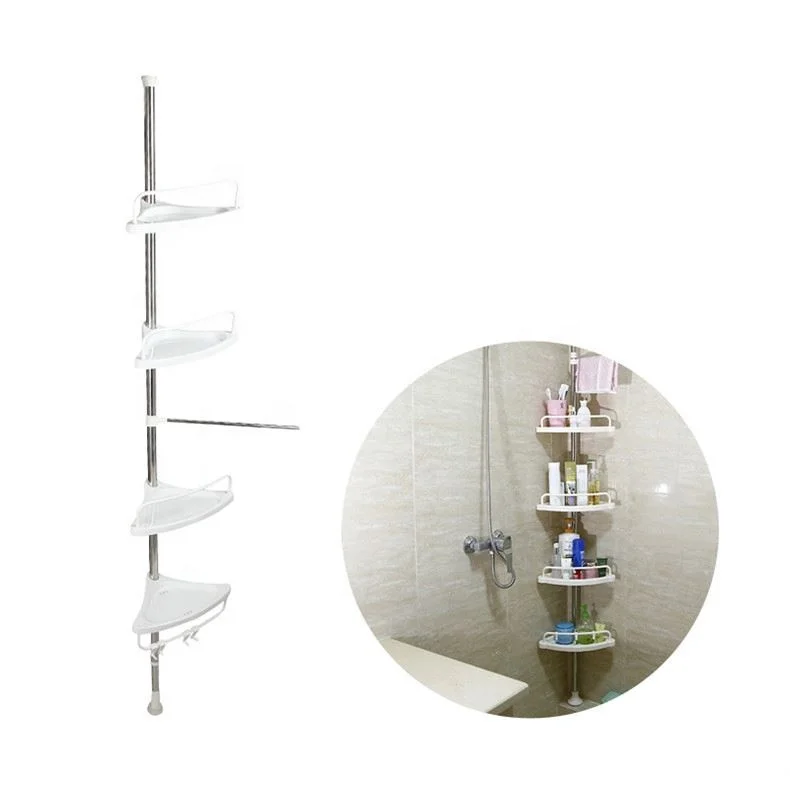 
Wholesale Manufacturer High Quality Stainless Steel Four Tiers Telescopic Shower Shelf 