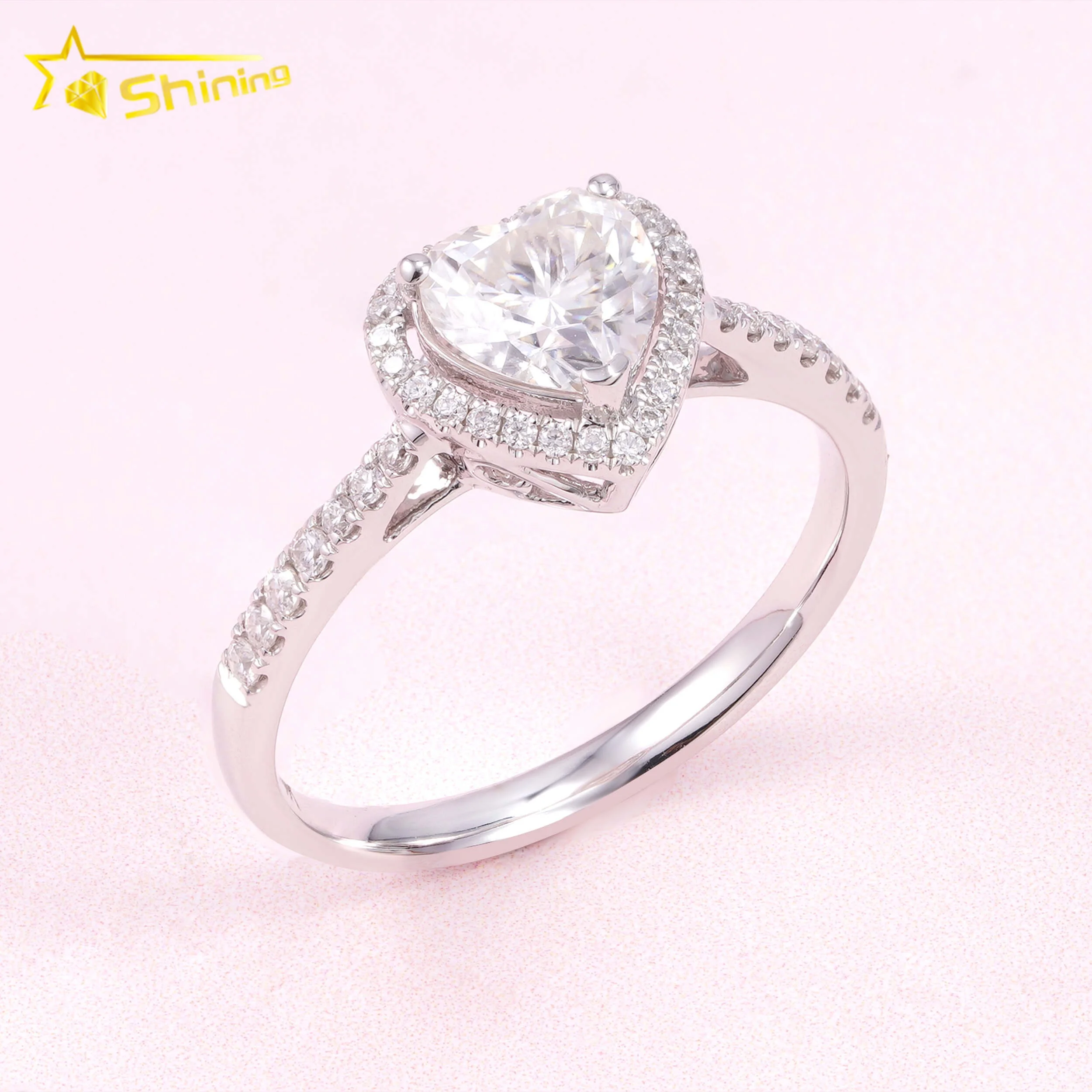 New Custom Crown Design Fashion 14k Solid Gold Round 1ct VVS Moissanite Lab Grown Diamond Wedding Engagement Rings Women