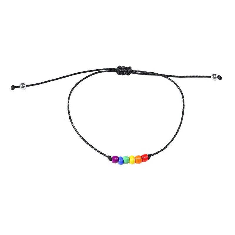 Yiwu Meise Adjustable gay bead woven fashion rainbow bracelet