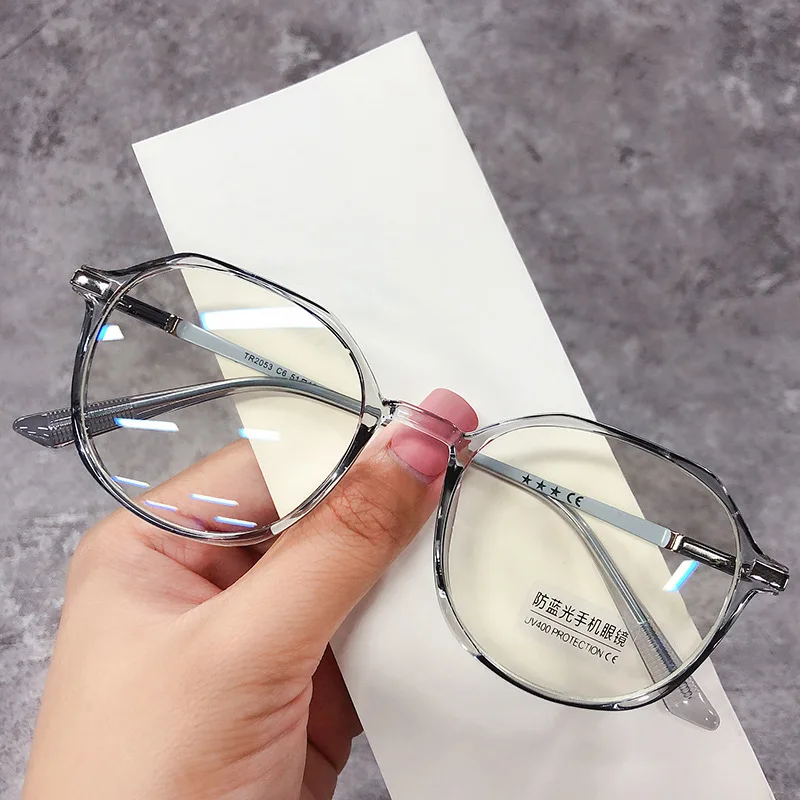 New Arrivals Fashion Women Clear Transparent PC Frames Anti Blue Light Blocking Eyeglasses Glasses
