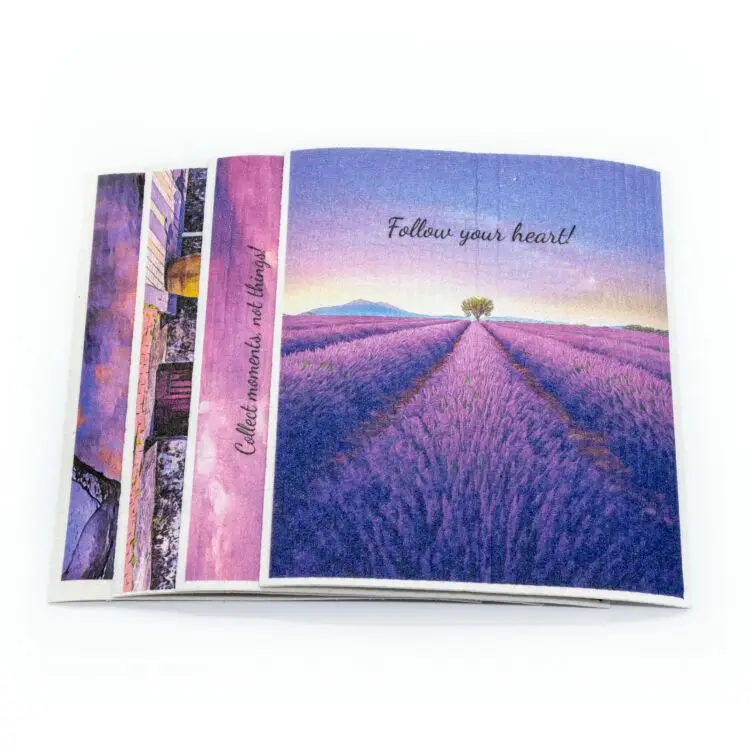 Printed biodegradable cellulose sponge dishcloth for kitchen