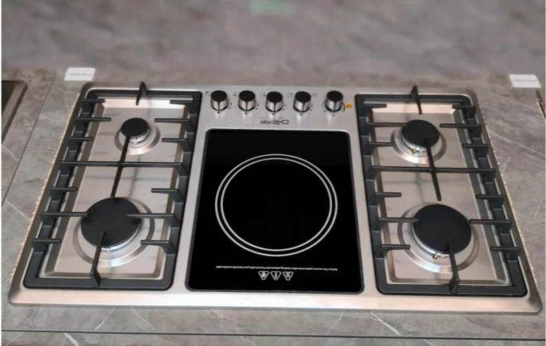 Kitchen Appliances Gas and Electricity Stove Inbuilt 5 Burner Gas Hob 1 Electric Induction Ceramic Cooker 4 Gas Hob