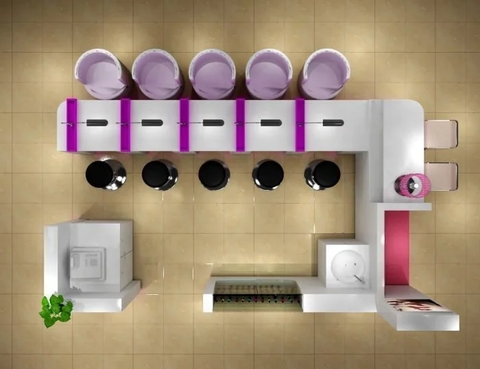 Shopping Mall Fashion Retail Shop Nail Bar Counter Manicure Table Nail Kiosk