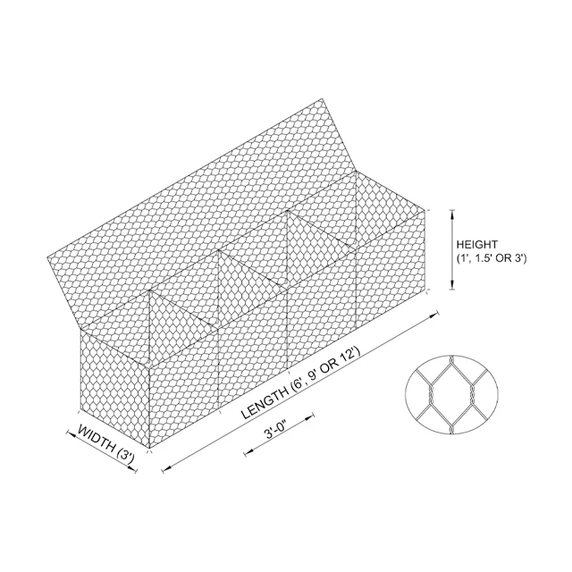  2x1x1 м сверхпрочная оцинкованная Подпорная Стена из