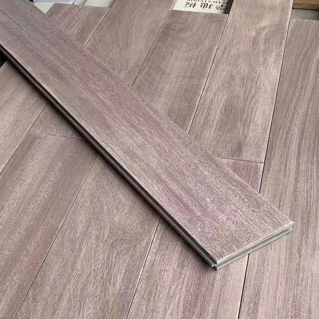 Foshan factory new yorking UV lacquer finished Nardo grey color Brazilian teak cumaru solid wood floor