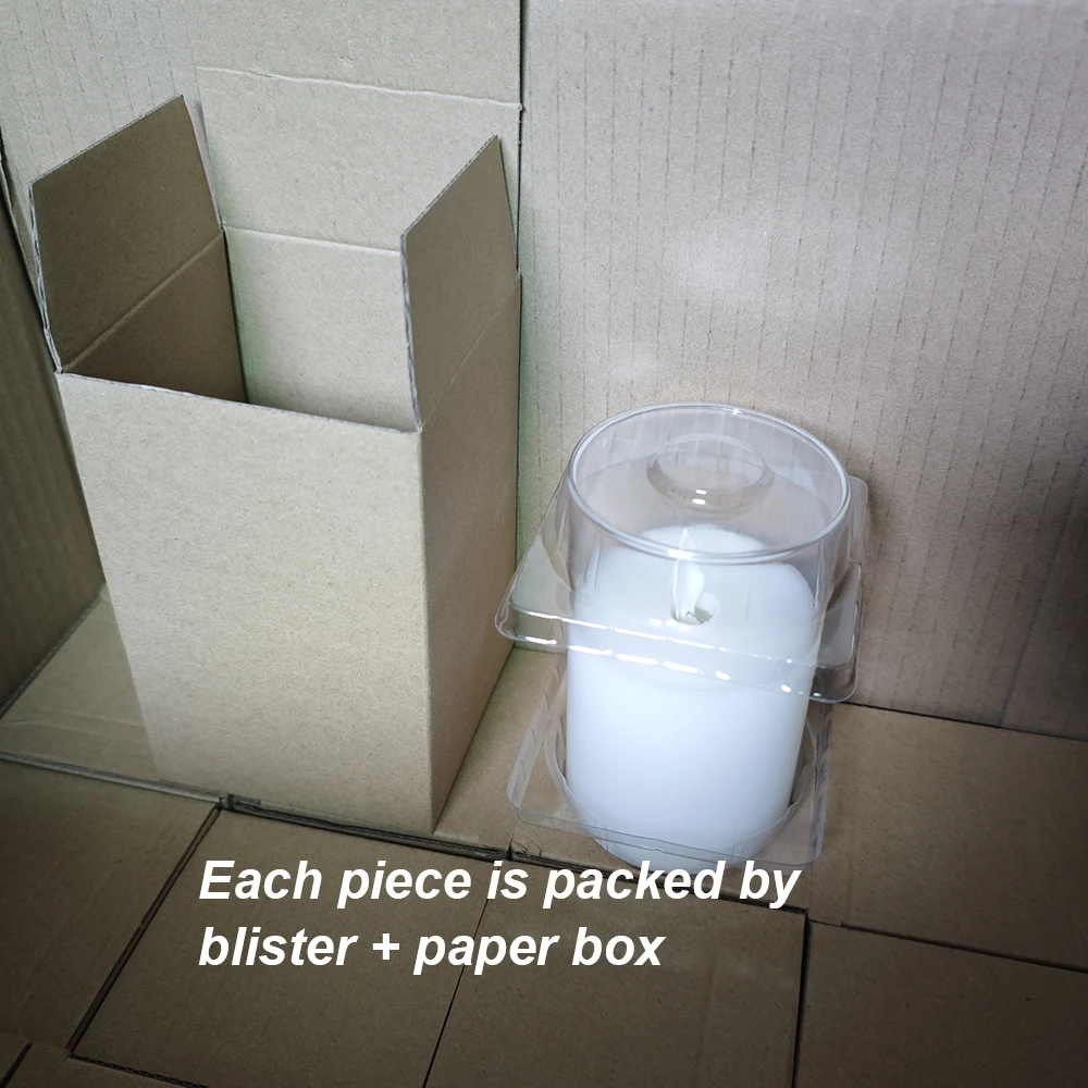 Battery Or Rechargeable Cylinder Flameless & Led Candles Pillar Candle In Glass Vase Jar Led Candle Light With Glass Holders