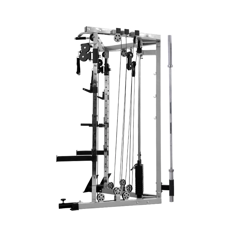 Integrated Training Squat Rack Cable Crossover Multi Functional Trainer Smith Machine Gym Equipment