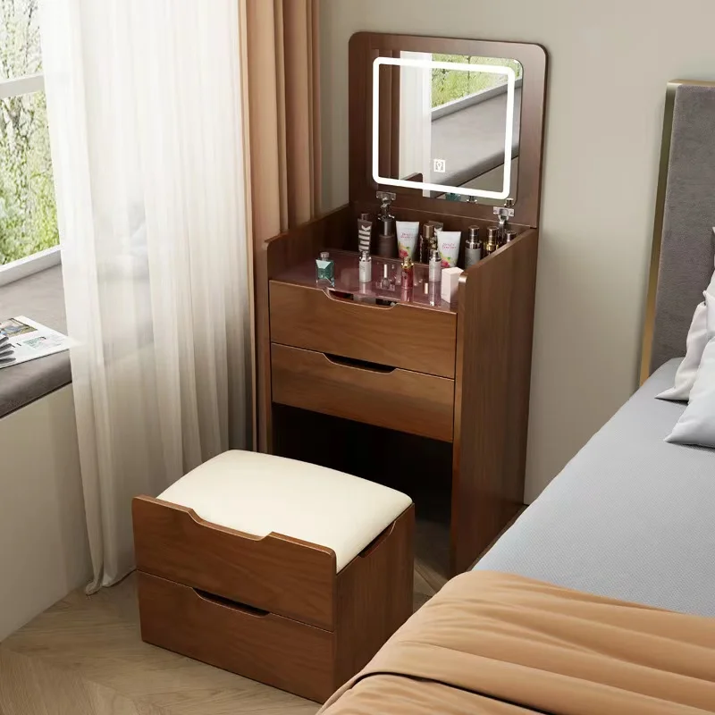 Dressing table modern simple multi-functional flip top super small mirror storage cabinet makeup table