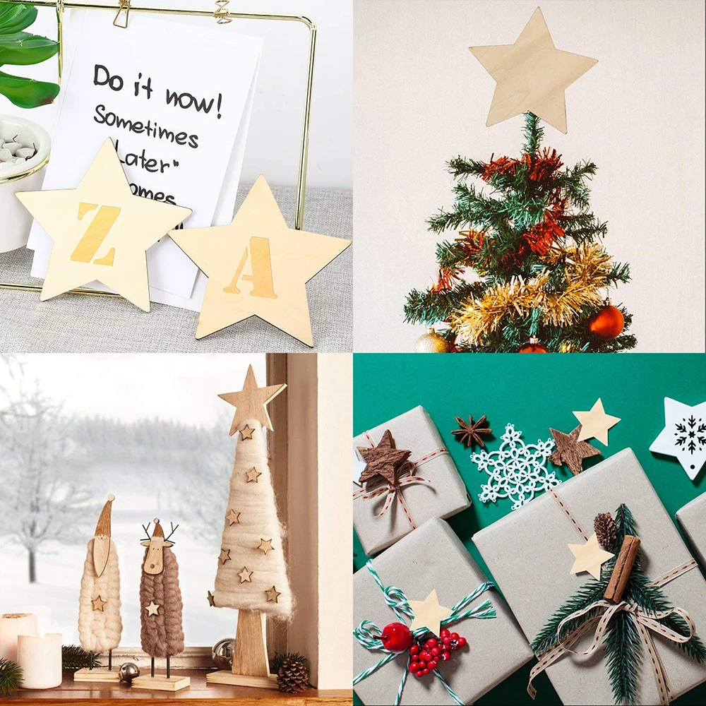 Unfinished Plywood Cutout Slice Wooden Laser Cut Outs for Christmas Decoration for DIY Project