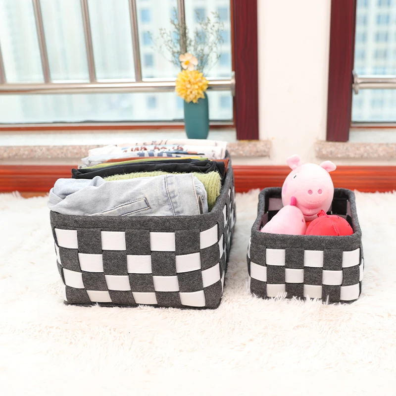 Double laundry basket bucket hamper collapsible felt organizer  laundry  large capacity basket folding laundry hamper