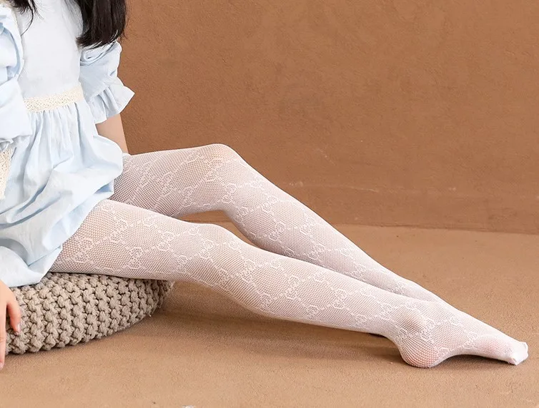 Girls fishing net stockings, princess dress, high waisted mesh tight fitting clothes, cute pattern knitted socks 10