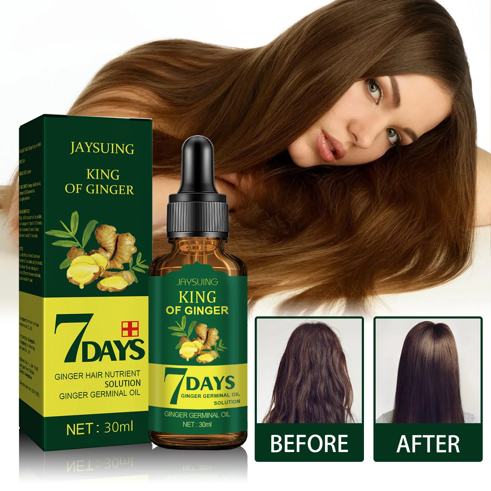 Refreshing and Nourishing Scalp Hair Follicle Nutrient Solution Strengthens Hair Care Ginger Hair Care Essential Oil Essence Oil