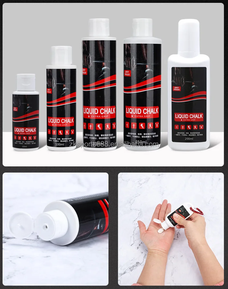 100ml Manufacturer custom logo magnesium carbonate black gym liquid chalk