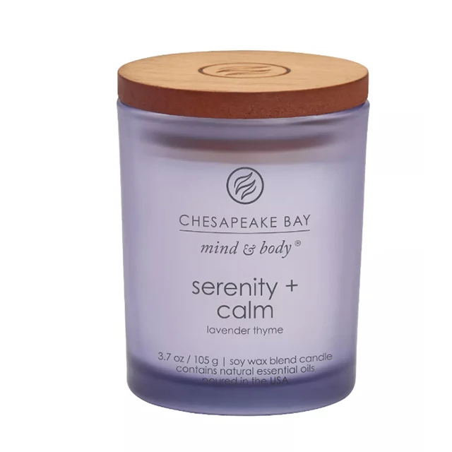 Luxury Natural Soy Candle in Frosted Glass Jar with Wooden Lid Scented Pillar Holiday Occasions-for Christmas New Year Ramadan