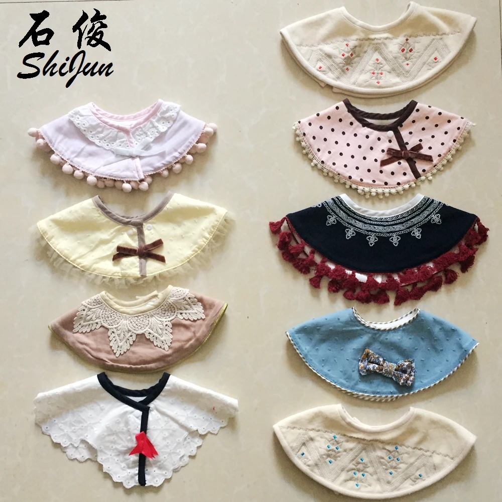 
Shijun Lovely Lace Full Circle Newborn Toddler Cotton Baby Bibs Girls ruffled Round Saliva Towel Kids Feeding Bib 