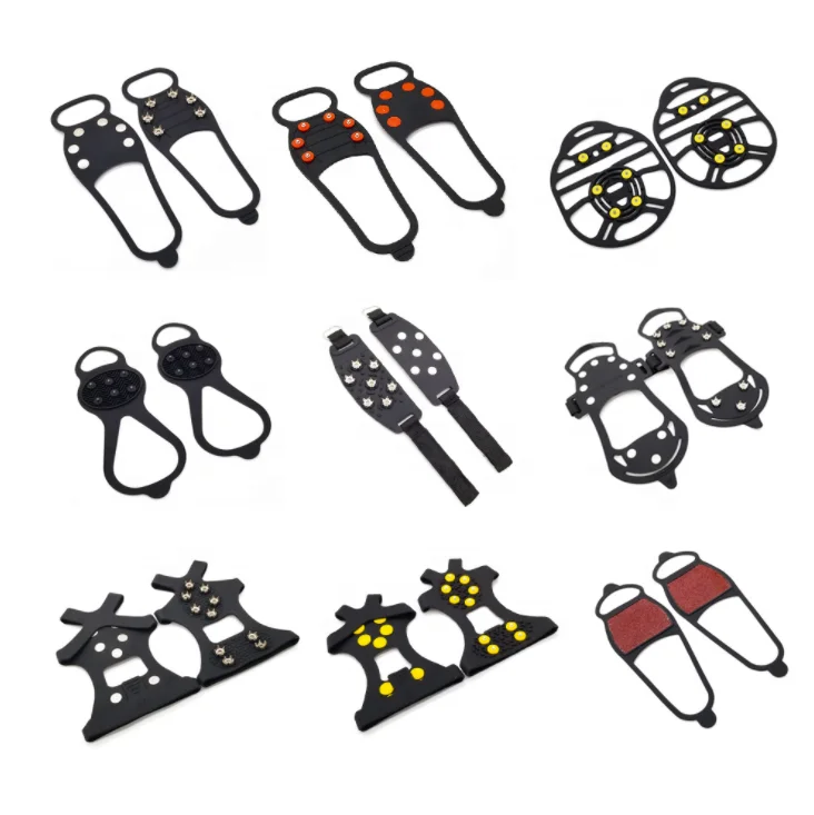 Outdoor Silicone Anti Slip Ice Shoe Boot Grips Elastic Crampon Snow Spikes Traction Cleats Studs crampon