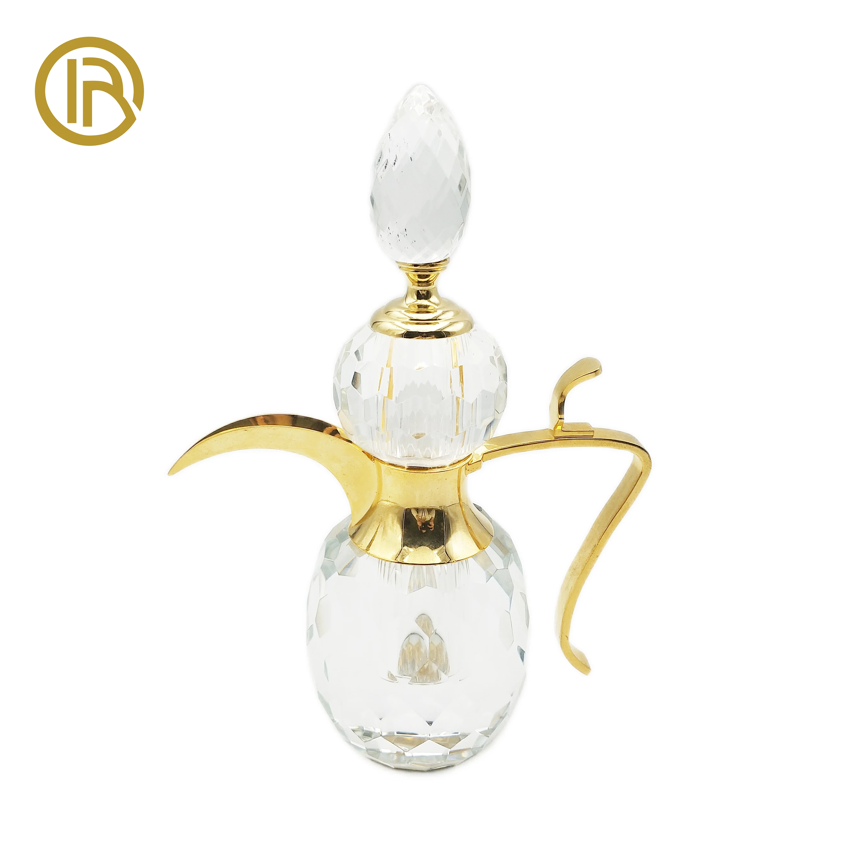 Quality Assurance Decorative Zamac Teapot Shaped Crystal Perfume Bottles Vintage Design Glass Perfume Bottle