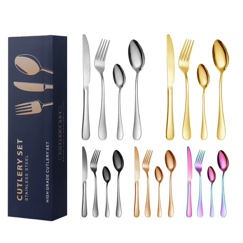 Высококачественные столовые приборы Западная пищевая посуда нож вилка ложка 410 нержавеющая сталь набор столовых приборов из нержавеющей стали