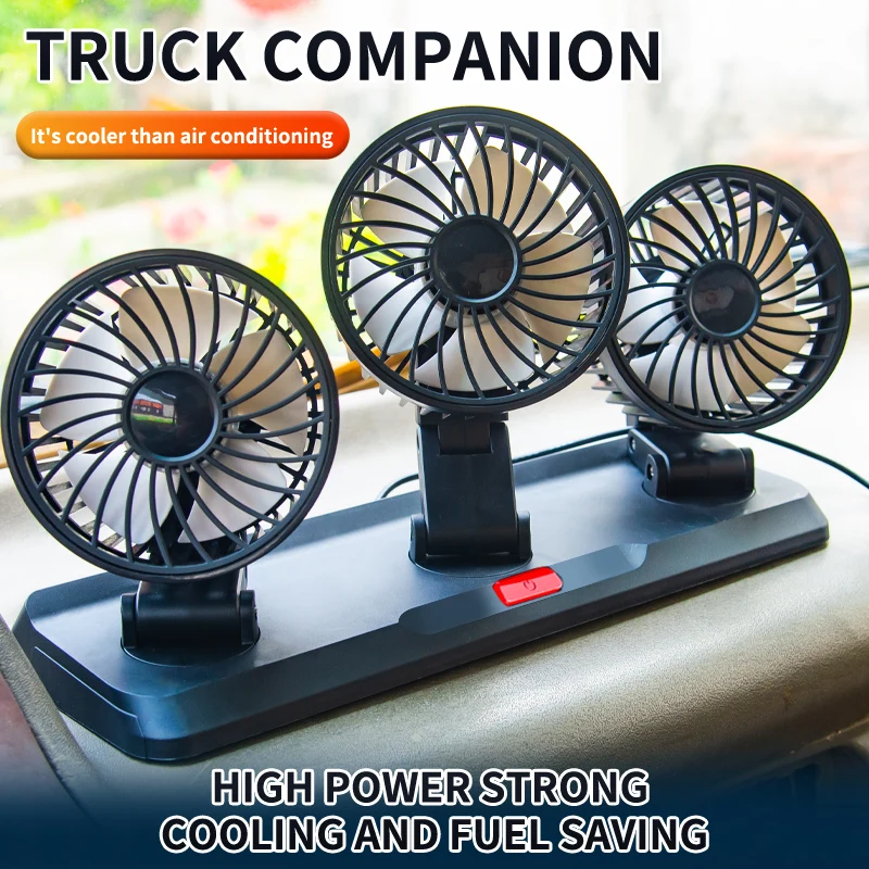 2-in-1 1 Heads Usb Portable Car Fan 5V/12V/24V Vehicle-mounted Rv Fan Cooling Fan with Variable Speed