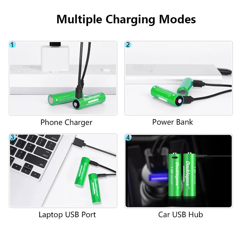 Wholesale 1.5V 3400mWh AA Lithium Ion USB Rechargeable Battery Cell 14500 3400mWh 1.5V li-ion battery