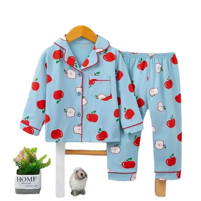 Children home service suits middle and small children cartoon pajamas cotton autumn suits 1-9 years old