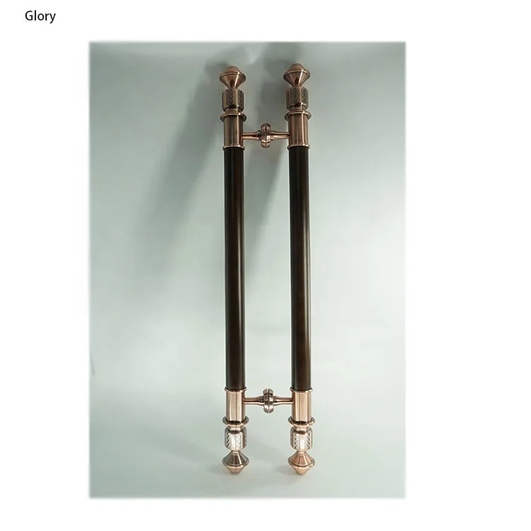 red bronze black wood vintage classical hotel villa office apartment beauty shop shopping mall glass wooden door handle pull bar