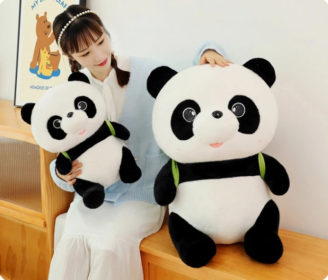 Quality custom Kawaii Bamboo  Panda doll Cute Plush Panda Stuffed Animal Toy For Kids Birthday Party Gifts