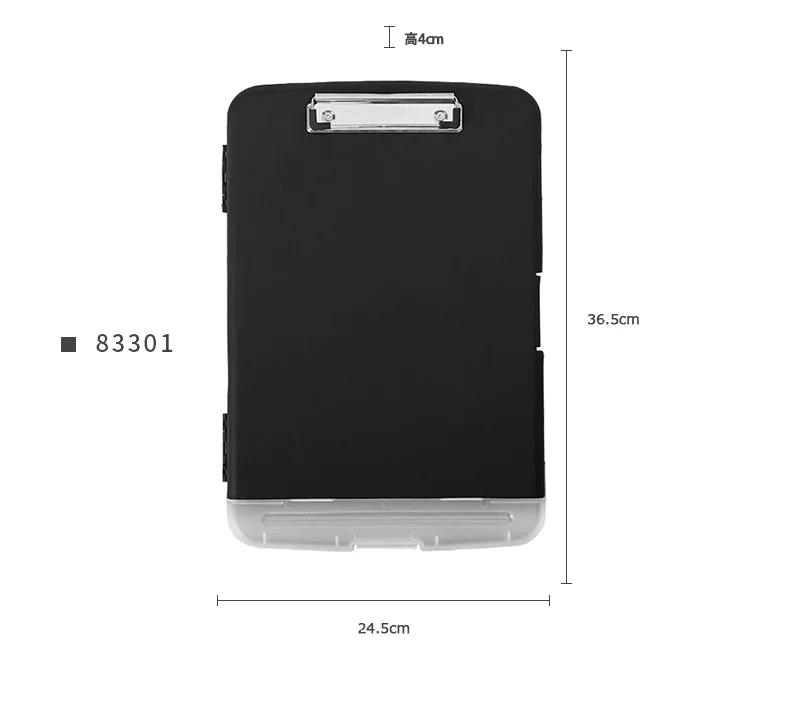 Xinyi Art file folder custom writing board plastic A4 nursing storage foldable black clipboard with clip