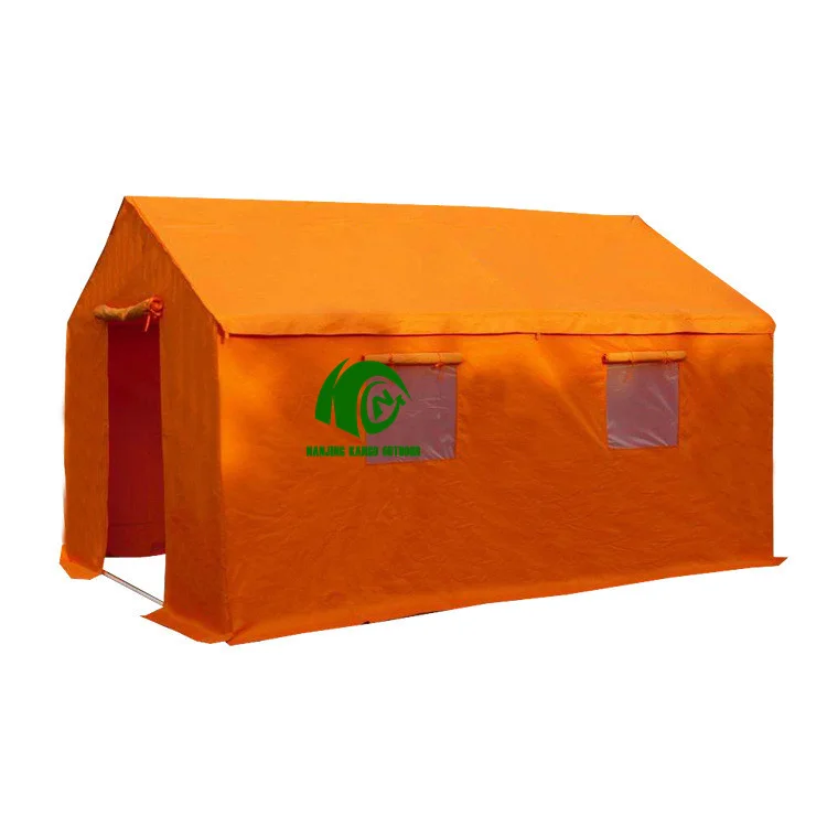 Kango waterproof portable heavy duty frame 4 season green canvas outdoor refugee relief family camping tent