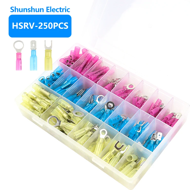 Marine grade Heat shrink butt connector 250 Pcs waterproof IP67 heat shrink butt connector kit Insulated electrical marine