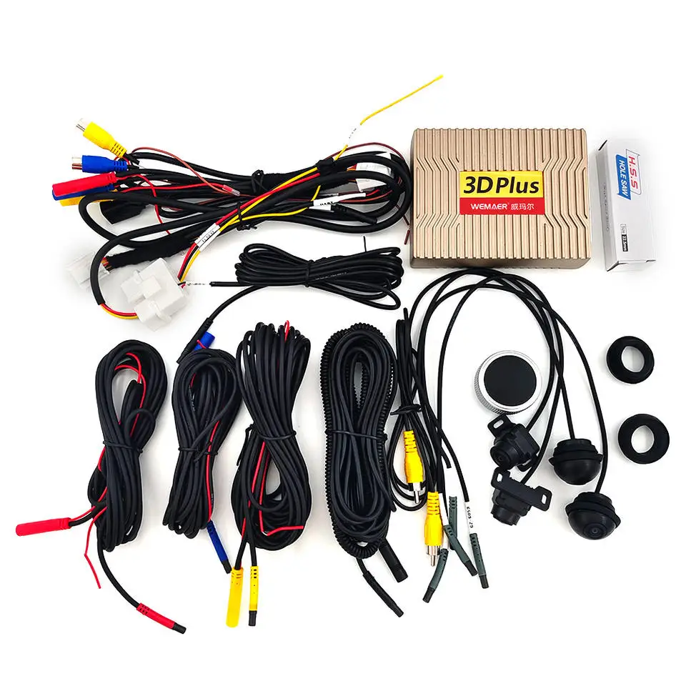 Wemaer 360 Camera Car 3D HD 1080p 4 Cameras 360 Degree Bird View System Security Night Vision Car Camera