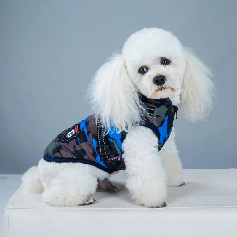 warm vest reflective camouflage dog jacket coat with chest and back traction