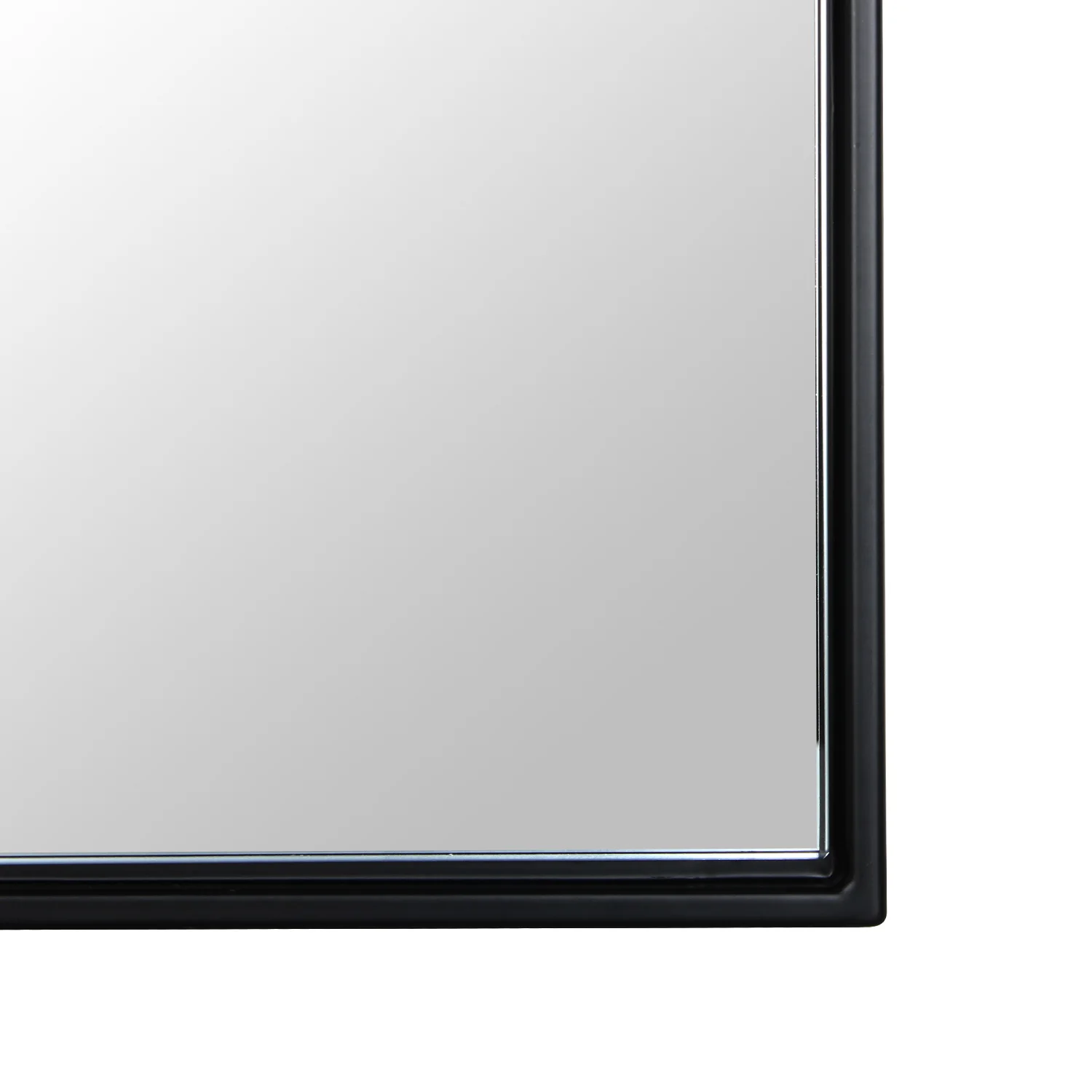 JTFM-L-A-1700X610-B Arch L-Shaped Iron Frame Matte Black 5mm Aluminum Mirror