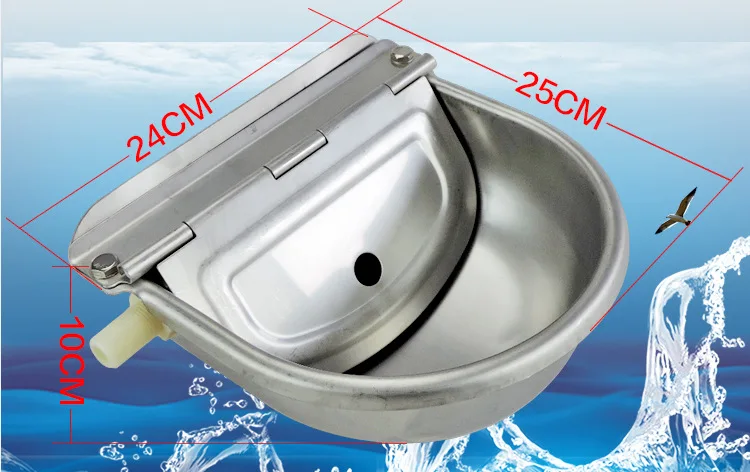 Homend Automatic Waterer Bowl Farm Grade Stainless Stock Waterer Horse Cattle Goat Sheep Dog Water with without Drainage Hole